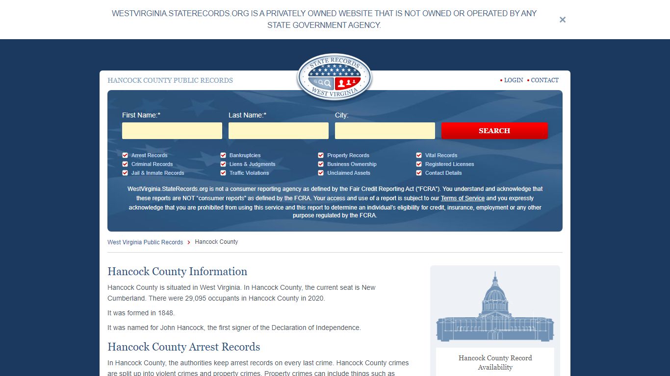 Hancock County Arrest, Court, and Public Records | StateRecords.org